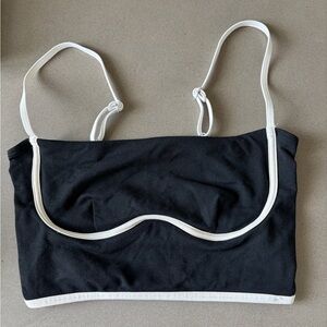 ALO Yoga Black Tank Top with White Trim